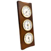 Retro sieninė orų stotelė 36 cm: barometras, termometras, higrometras medinė