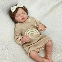 Reborn Bebe Loulou Naujagimio lėlės Miegantis kūdikis Rankų darbo Dažytas Realistiškas 3D odos efektas su matomomis venomis Lėlės žaislas 48cm cloth body