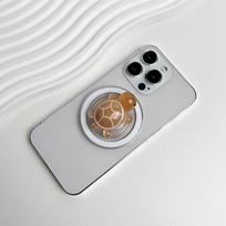 1 vnt. Tamsoje šviečianti vėžliuko telefono laikiklis Mini dervos vėžliukas Magsafe iPhone Mac Samsung saugiam žiedui piršto išskleidžiamas stovas ruda