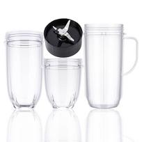 12/16/22oz Electric Blender Cups with Extractor Blade Lid Replacement for MB Blender Juicer Mixer Accessories