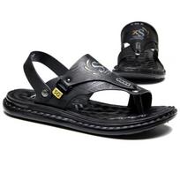 Summer Men Flip Flops Slippers Casual Outdoor Beach Sandals Large Size Comfortable Lightweight 38 juoda