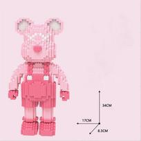 30 cm Cartoon Mini Love Violent Bear Bearbrick DIY Kids Toys Model Building Block Micro Bricks Children Christmas Birthday Gift