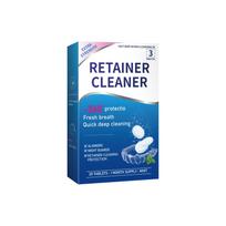 Portable 30-Count Denture Cleaning Tablets Deep-Cleaning Denture Cleanser Daily Denture Care Antibacterial & Odor-Eliminating raudona
