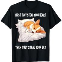 Welsh Corgi Pembroke Sleeping Pajamas Nightgown T-Shirt S juoda