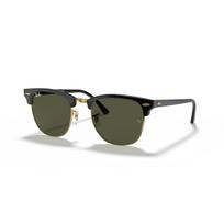 Ray-Ban Clubmaster Classic akiniai | Black On Gold - G-15 Green