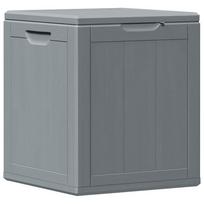 vidaXL Garden Storage Box 90 L Gray PP with Wood Like Finish