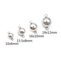 5 Sets 6 8 10 12mm Round Stainless Steel Magnetic Connected Clasps Beads Charms End Caps for DIY Couple Bracelet Necklace Making 8mm