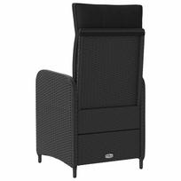 Adjustable Garden Chair Black Poly Rattan