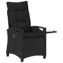 vidaXL Adjustable Garden Chair Black 56 x 60 x 112 cm Poly Rattan