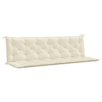 Garden Bench Cushion Cream White 200 x (50+50) x 7 cm Oxford Fabric