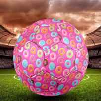 Donuts Indoor Soccer Ball Size 5 Colorful All Ages Machine Stitched PVC Competition Ready Durable High-Bounce