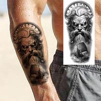 1 Sheet Cool Zeus Warrior Jesus Hero Temporary Tattoos For Men Women Adults Waterproof Long Lasting Temp Fake Tattoo Sticker China Mainland