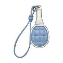 Multipurpose Mini Tennis Racket Bag Charm Keychain Pendant With Braided Rope PU Leather Craftsmanship Lightweight Design mėlyna