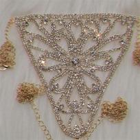 Sexy Rhinestone Body Chain Necklace Crystal Bra Thong Women Jewelry Bikini Party Accessories One Size
