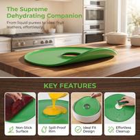 Round Food Dehydrator Sheet Silicone Fruit Drying Sheet Silicone Dehydrator Sheet  Liquid Foods žalia