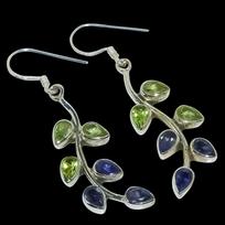 Natural Peridot Gemstone Handmade 925 Solid Sterling Silver Earring 1.75  B0s29