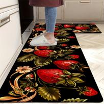 1Pcs Anti Fatigue Kitchen Rugs, Strawberry Delight Print Waterproof Non-Slip Thick Cushioned Kitchen Mat Heavy Duty Comfort Standing Mat for Kitchen 40*60cm
