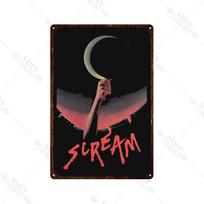 Scream Dead Horror Film Metal Tin Sign Posters Movies American Wall Art Metal Plates Man Cave Pub Bar Sign Metal Decor Plaques 20x30cm（7.8x11.8inch）