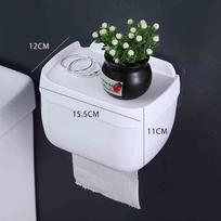 Aige Adhesive Wall-Mounted Toilet Paper Holder balta