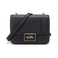 Coach Alie 18 Litchi Grain Leather Messenger Bag Small Square Crossbody Bag Women bags Black 4617-B4BK Basic Set (Bag+Dust Bag)