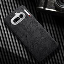 Dėklas Nothing Phone 4a 3 3a Pro Lite 2a Plus, prabangus, su įtrūkimais, dirbtinės odos, dėklas-dangtelis Nothing phone 4a pro dėklui Nothing Phone (2a) juoda
