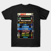 Men Black Print T-shirt John Carpenter Vhs Movies Stack No-Cut Transfer Paper Print Cotton Tshirt - Men's Summer Cotton Graph... S įvairiaspalvis