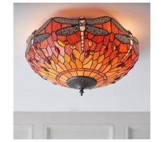 Endon 70721 - Tiffany stiliaus lubinis šviestuvas DRAGONFLY 2xE27/60W/230V, skersmuo 41 cm