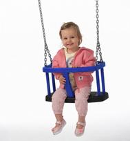 Guminės supynės su apsauga КВТ, 1,8 m grandinės, mėlyna-juodos