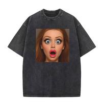 Funny Distressed Doll Face Meme Humor Graphic Tee Shirt Unisex Women Clothing Vintage Washed T Shirt  Cotton Oversized Tshirts S įvairiaspalvis