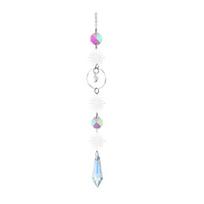 Silver Crystal Wind Chime Moon Sun Suncatcher Star Hanging G