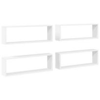 vidaXL Cube Shelves Set 4 pcs White 80 x 15 x 26.5 cm Engineered Wood