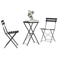 vidaXL Klapp Bistro Set 3 pcs Anthracite Steel