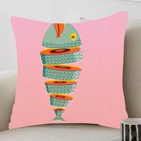 Colorful Sardine Lobster Crab Fish Ocean Pillowcase Toon Gift Cushion Cover Bedroom Home Sofa Chair Seat Decor Pillow Case Peach skin 18*18(CM)-1Pcs