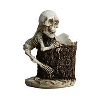Scary Halloween Skull Pen Holder Funny Skeleton Statue Ornament  Haunted House Style 3