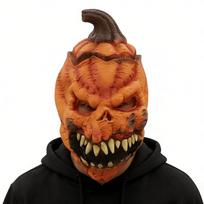 Halloween Evil Pumpkin Mask Horror Latex Full Face Headgear Haunted House Party Funny Mouth cos Props Pumpkin A Style