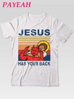 Jesus Has Your Back Jiu Jitsu Retro Christian Unisex T-Shirts XXL
