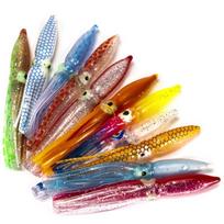 JIUJIU 10 vnt./pak. Minkštų aštuonkojų masalų rinkinys 8 cm mišrių spalvų švytinčių aštuonkojų sijonams 1bag mixing 10pcs