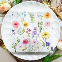 20 vnt./pakelis 33x33cm Stalo vienkartinės servetėlės Elegantiškas audinio gėlių raštas Gimtadienio Vestuvių Šventės Dekoracija 20pcs
