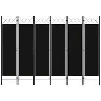 6 Piece Room Divider Black 240 x 180 cm