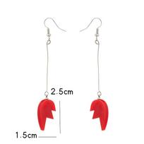 Fashion JoJo Bizarre Adventure Cosplay Earrings Pierre Polnareff Splice Heart Kakyoin Noriaki Cherry Clip Earrings Jewelry Gifts raudona