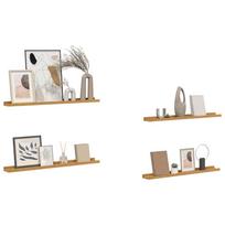 Wall Shelf with Shelf 4 pcs Beige 80 x 9 x 3 cm Particleboard