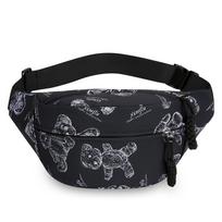 Women Teddy Bear Print Waist Bag Cute Crossbody Sling Bag Lightweight Zipper Chest Pack Adjustable Belt Bag for Travel juoda