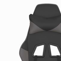 Gaming Chair with Massage Function and Footrest Black & Grey Artificial Leather