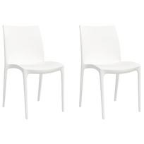Garden Chairs 2 pcs White 50 x 46 x 80 cm Polypropylene
