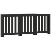 Radiator Cover Black 205 x 21.5 x 83.5 cm Engineered Wood