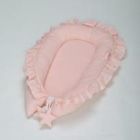 High-quality Cotton Baby Sleep Nest Portable Crib Lounger In Pink Beige Gray Teal rožinė