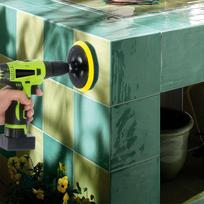 A84E-16 Pcs 5 Inch Drill Power Brush Tile Scrubber Scouring Pads Cleaning Kit,  (Drill NOT Included)