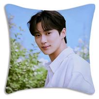 1Pc Byeon Woo-Seok Korea Pillow Covers Cartoon Sofa Decorative Home Printing Polyester Fabric Cute Cushion Cover Peach skin 18*18(CM)-1Pcs