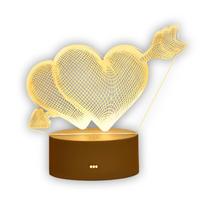 Extralink HOME NIGHT LIGHT PIERCED HEARTS 3D OPTICAL ILLUSION FOR BEDROOM USB