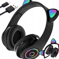 Extralink KIDS HEADPHONES CAT EARS BLACK PRO